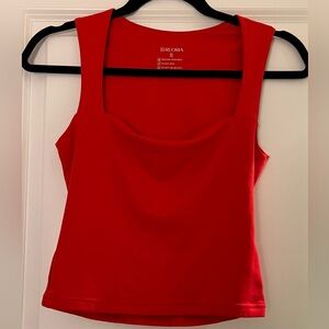 ReoRia Bold Red Square Neck Camisole Tank Top Size S